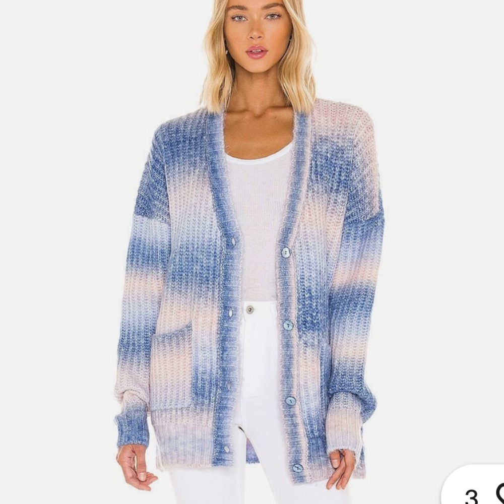 For Love & Lemons Pink and Blue Celeste Cardigan